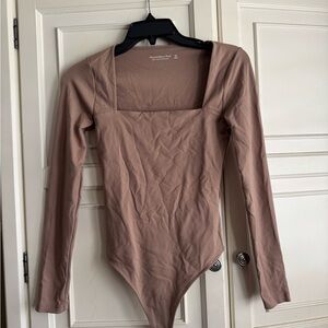 Abercrombie & Fitch Soft A&F Collection Brown Crewneck Top